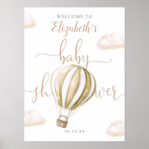 Affiche Panneau de bienvenue pour Baby Shower avec Montgol