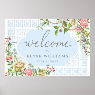 Affiche Panneau de bienvenue pour baby shower avec motif f