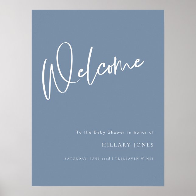 Affiche Panneau de bienvenue pour Baby Shower avec poussiè (Devant)