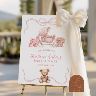 Affiche Panneau de bienvenue pour Baby Shower avec un land