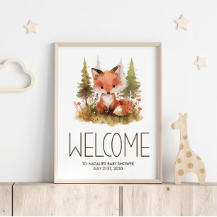 Affiche Panneau de bienvenue pour Baby Shower avec un rena