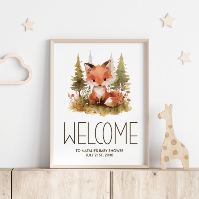 Affiche Panneau de bienvenue pour Baby Shower avec un rena (Créateur téléchargé)