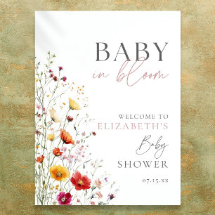Affiche Panneau de bienvenue pour Baby Shower Baby In Bloo