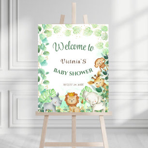 Affiche Panneau de bienvenue pour Baby Shower botanique Sa