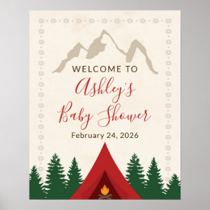 Affiche Panneau de bienvenue pour Baby Shower Camping Fore