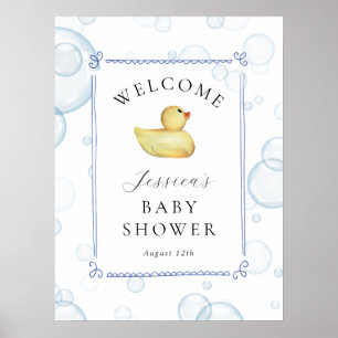 Affiche Panneau de bienvenue pour Baby Shower Canard en Ca