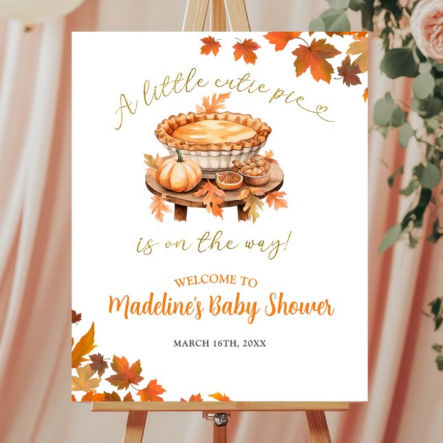 Affiche Panneau de bienvenue pour Baby Shower Cutie Pie (Créateur téléchargé)