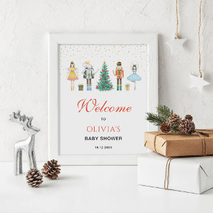 Affiche Panneau de bienvenue pour Baby Shower de Noël Cass