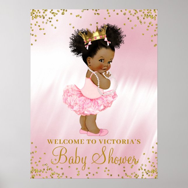 Affiche Panneau de bienvenue pour Baby Shower de Princesse (Devant)