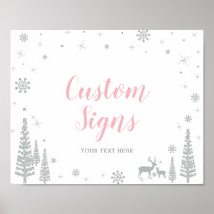 Affiche Panneau de bienvenue pour Baby Shower d'hiver, Fil