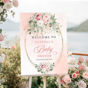 Affiche Panneau de bienvenue pour Baby Shower 'Elegant Boh