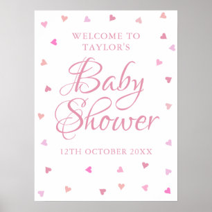Affiche Panneau de bienvenue pour Baby Shower Fille avec c