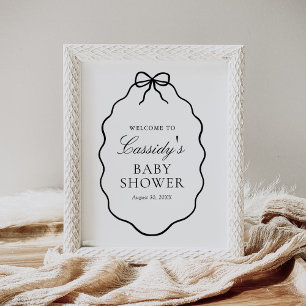 Affiche Panneau de bienvenue pour Baby Shower Fille avec u