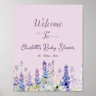 Affiche Panneau de bienvenue pour baby shower Fleurs de Lu