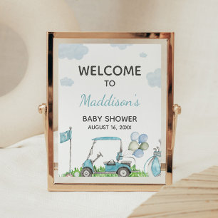 Affiche Panneau de bienvenue pour Baby Shower Golf A Littl