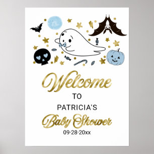 Affiche Panneau de bienvenue pour Baby Shower Halloween Li