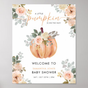 Affiche Panneau de bienvenue pour Baby Shower Little Pumpk