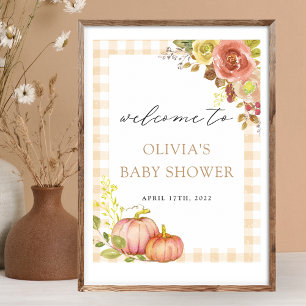 Affiche Panneau de bienvenue pour Baby Shower Little Pumpk