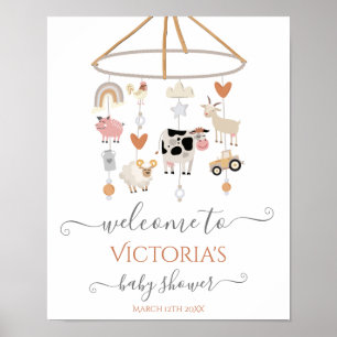 Affiche Panneau de bienvenue pour Baby Shower Mobile sur l