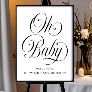 Affiche Panneau de bienvenue pour Baby Shower Oh Baby Chic