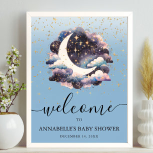 Affiche Panneau de Bienvenue pour Baby Shower Over The Moo