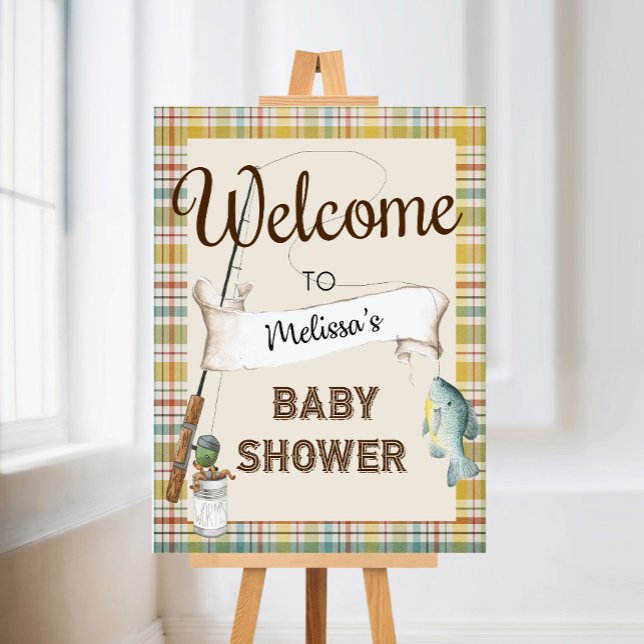 Affiche Panneau de bienvenue pour Baby Shower Rustique sur (Créateur téléchargé)