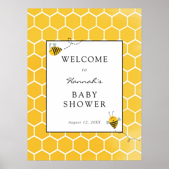 Affiche Panneau de bienvenue pour Baby Shower sur le thème (Devant)