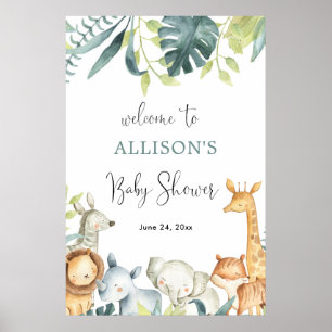 Affiche Panneau de bienvenue pour baby shower sur les anim