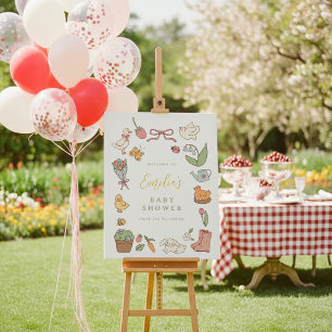 Affiche Panneau de bienvenue pour Baby Shower sur les anim