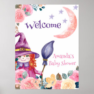 Affiche Panneau de bienvenue pour Baby Shower Sweet Flower