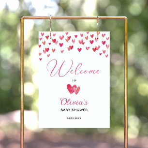 Affiche Panneau de bienvenue pour Baby Shower Sweet heart