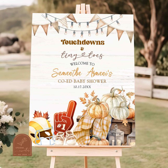 Affiche Panneau de bienvenue pour Baby Shower Touchdown et (Créateur téléchargé)