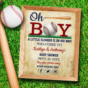 Affiche Panneau de bienvenue pour Baby Shower Vintage Base