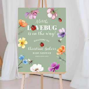 Affiche Panneau de bienvenue pour Baby Shower Wildflower L