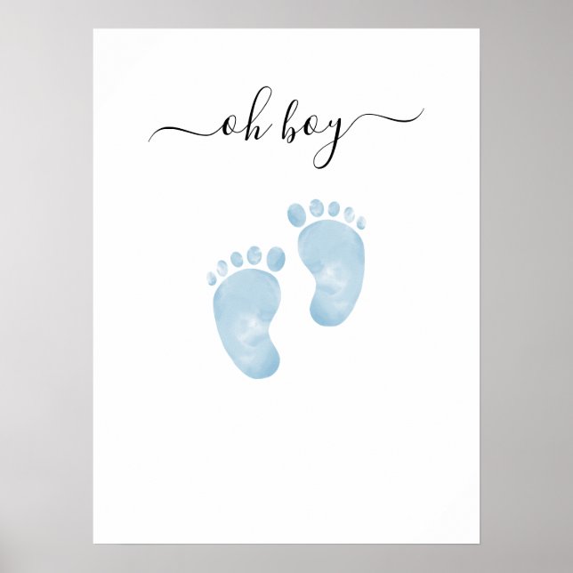 Affiche Panneau de bienvenue pour bébé garçon Baby Shower  (Devant)