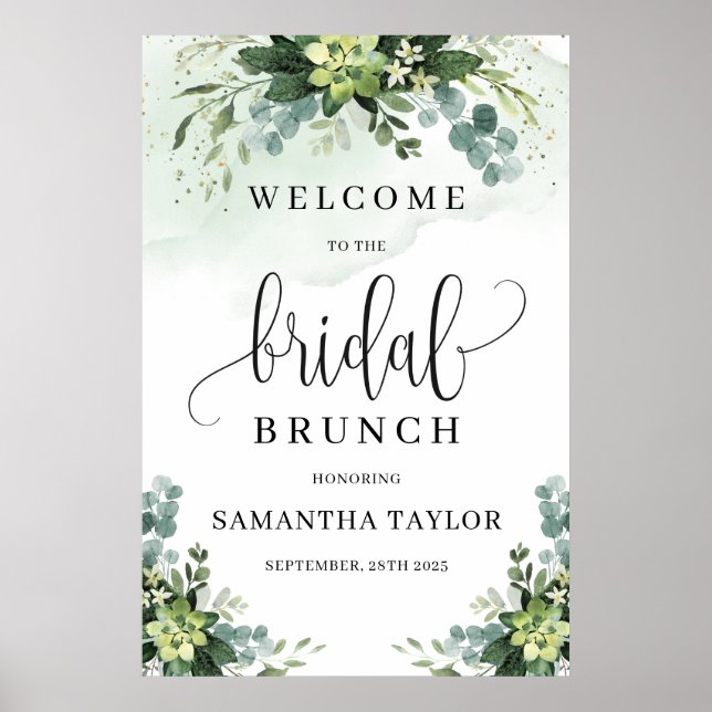 Affiche Panneau de bienvenue pour brunch de mariage avec p (Devant)