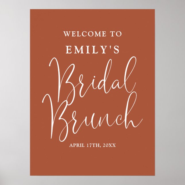 Affiche Panneau de bienvenue pour brunch de mariage en écr (Devant)