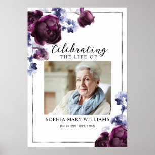 Affiche Panneau de bienvenue pour célébration de vie avec 