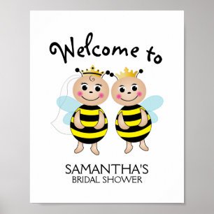 Affiche Panneau de bienvenue pour couples Meant to Bee