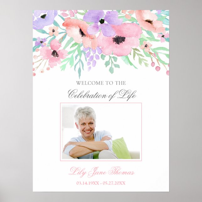 Affiche Panneau de bienvenue pour des funérailles avec des (Devant)