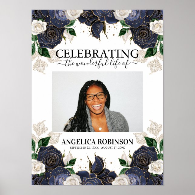 Affiche Panneau de bienvenue pour des funérailles avec pho (Devant)