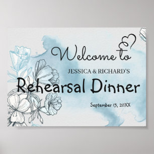 Affiche Panneau de bienvenue pour dîner de répétition à l'