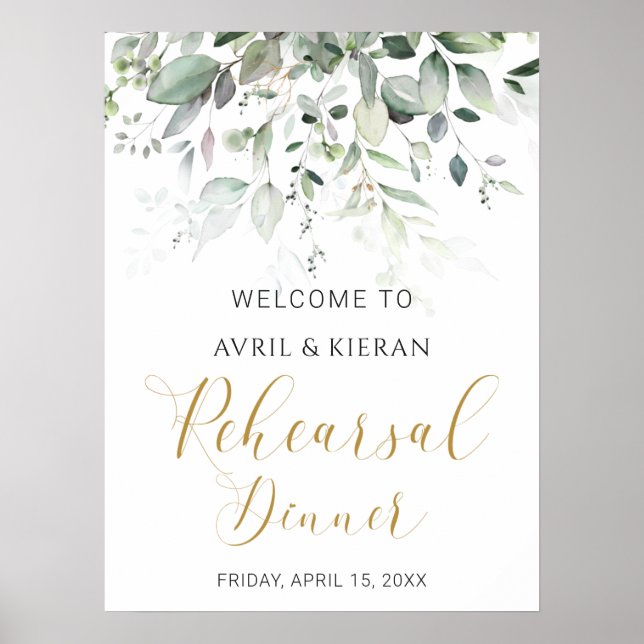 Affiche Panneau de bienvenue pour dîner de répétition avec (Devant)