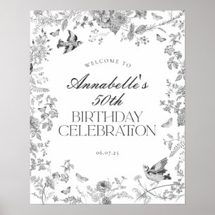 Affiche Panneau de bienvenue pour fête d'anniversaire à mo
