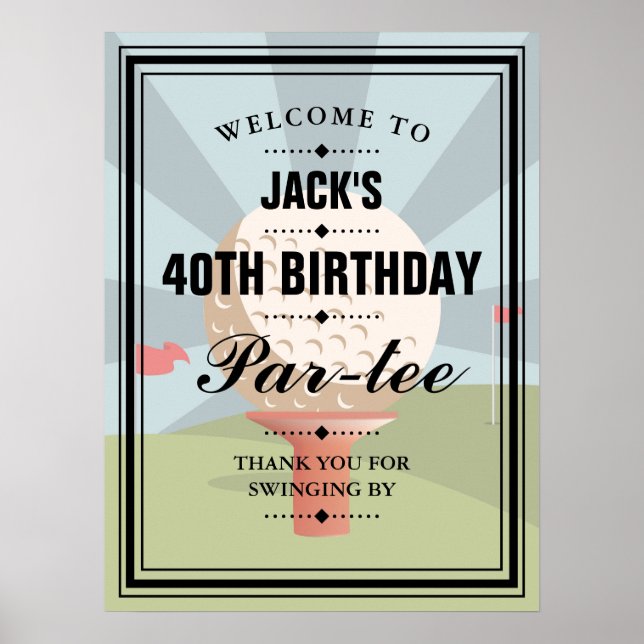 Affiche Panneau de bienvenue pour fête d'anniversaire de g (Devant)