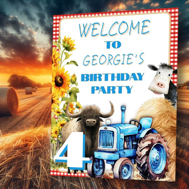 Affiche Panneau de bienvenue pour fête d'anniversaire d'en (Créateur téléchargé)