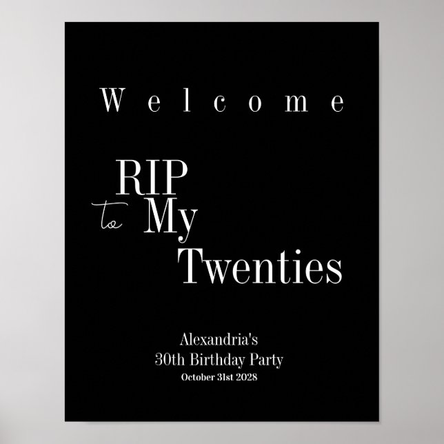 Affiche Panneau de bienvenue pour fête d'anniversaire des  (Devant)