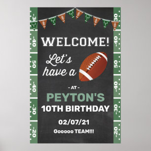 Affiche Panneau de bienvenue pour fête de football