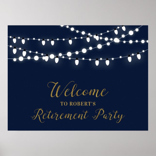 Affiche Panneau de bienvenue pour fête de retraite Or & Ma (Devant)