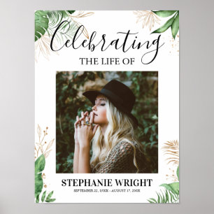 Affiche Panneau de bienvenue pour funérailles botaniques C